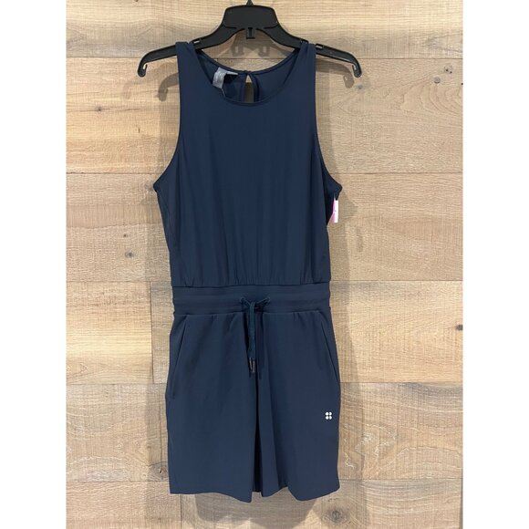 Sweaty Betty Explorer Workout navy Romper jumpsuit size XS NWOT - Picture 2 of 6